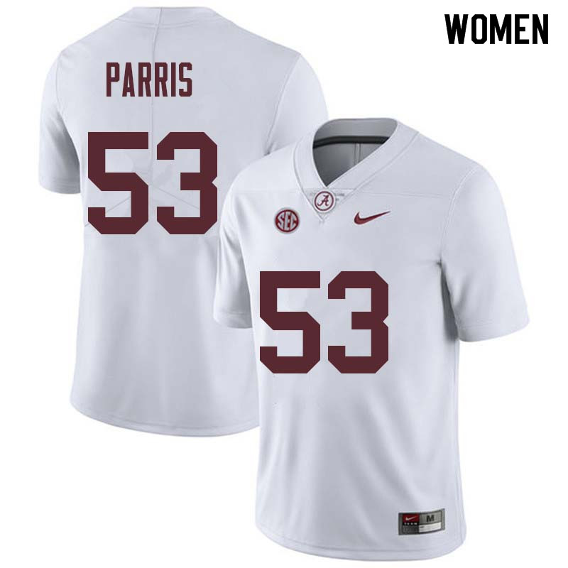 Women #53 Ryan Parris Alabama Crimson Tide College Football Jerseys Sale-White